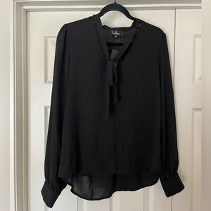 Lulu's Elegant Black Blouse